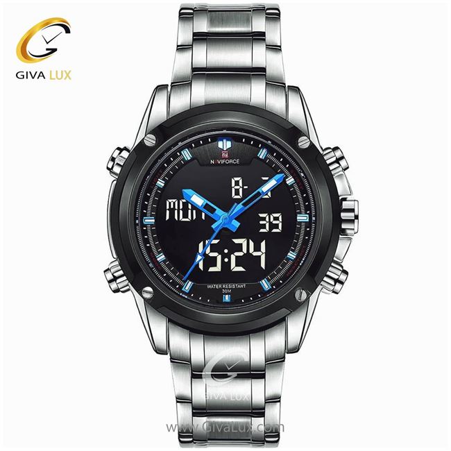 ساعت مچی مردانه بندفلزی نقره ای ناوی فورس مدل NF9050